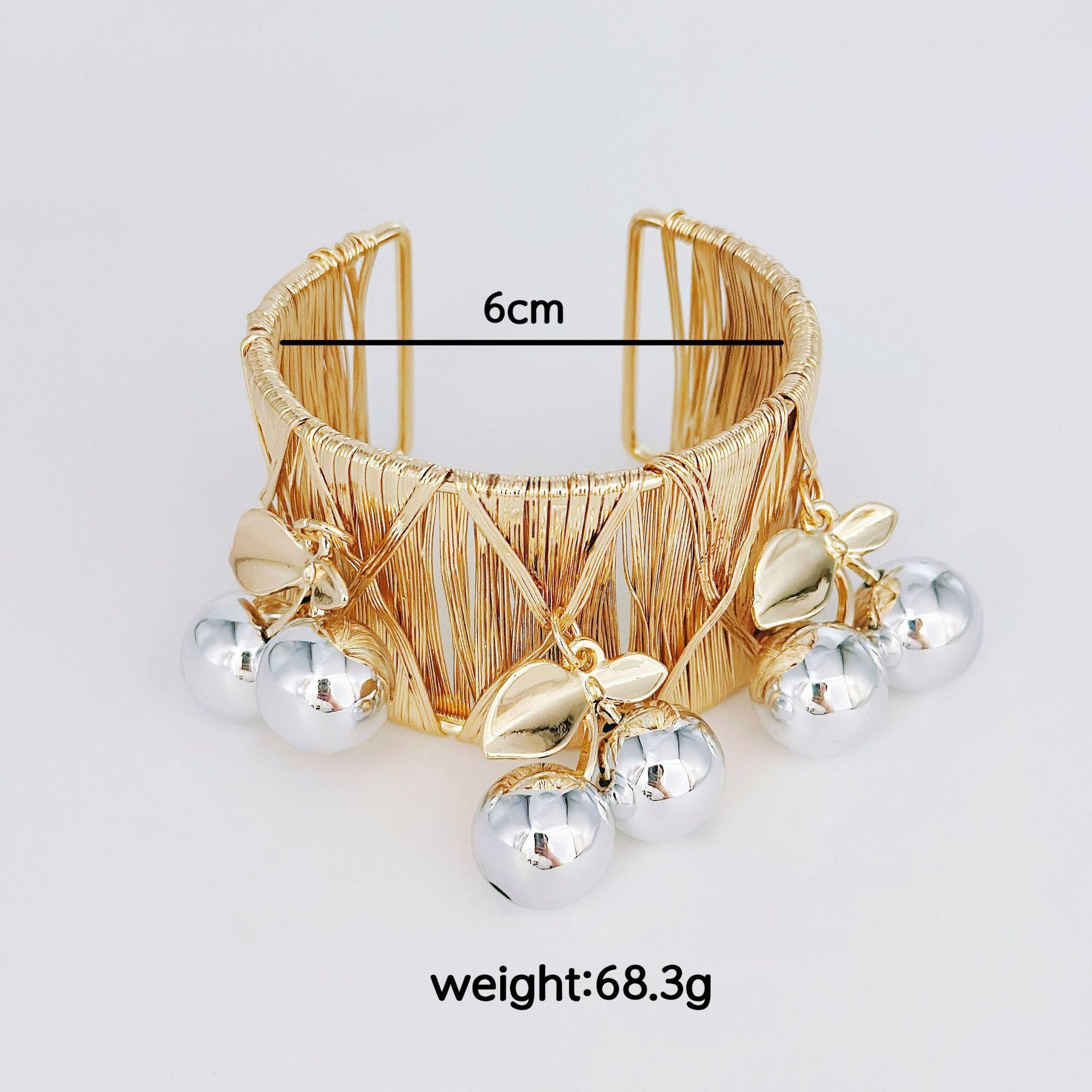 

18-каратное золото и серебро вишневый широкий открытый браслет панк многослойный браслет нишевый вишневый браслет