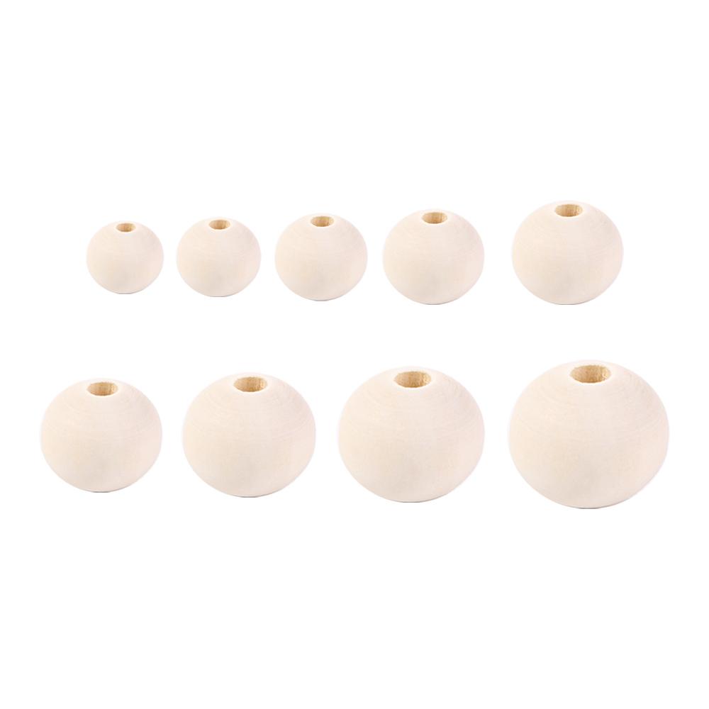 Wooden Unfinished Bracelet Jewelry Making Loose Beads Round Balls Wood Beads Necklace Accessories