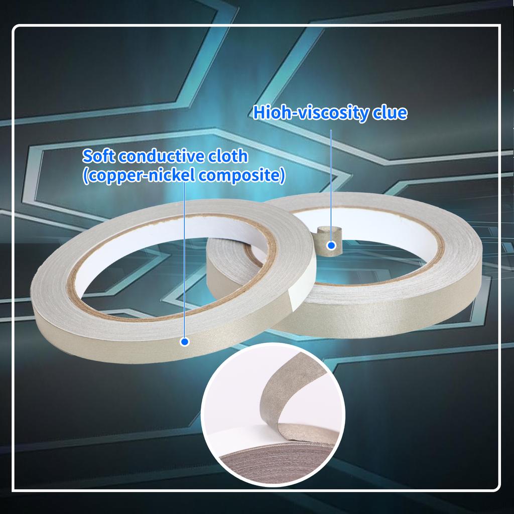 Faraday Tape Double Conductive Fabric Tape for Laptop Mobilephone LCD Repair EMI Shielding, RF Signal Blocking
