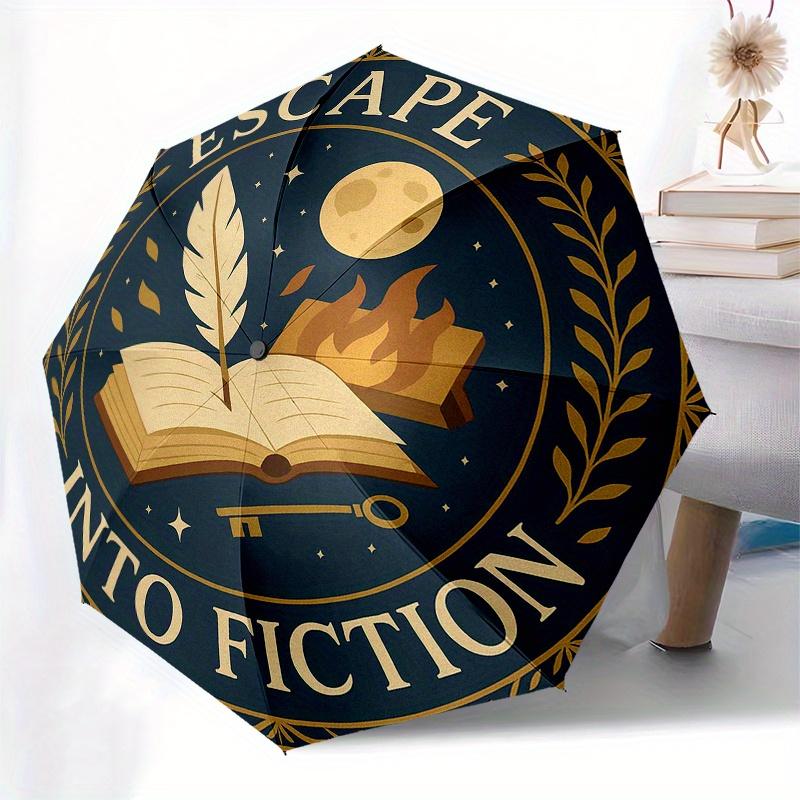 Escape into Fiction: A Magical Reading AdventureUmbrella, Portable 3-Fold Compact Umbrella for Men & Women Gift