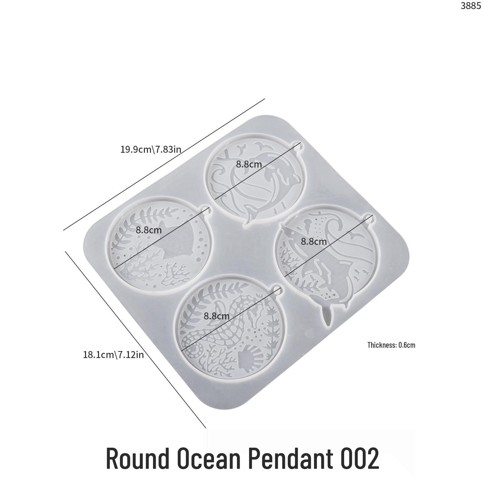 Наборы силиконовых форм для кулонов  Морские животные : Морская черепаха, Дельфин, Морская звезда, Морской конек