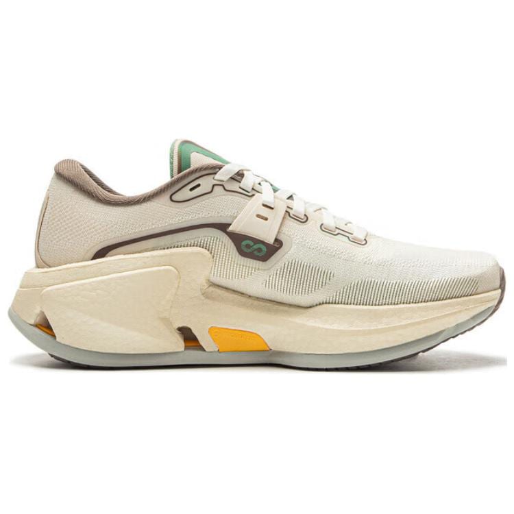 Li Ning Cushioning Slip Resistant Abrasion Resistant Breathable Low Top Training Running Shoes Women's Beige Green ARZU008-3