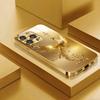 Diamond Gold Phoenix Glass Phone Case Suitable for iPhone 17 16 15 14 13 12 11 Pro/Max/Plus Anti Drop and Anti Shock Back Cover