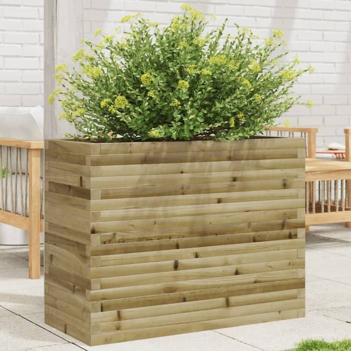 VidaXL Jardinière 90x40x68,5 cm bois de pin imprégné, jardinière d'extérieur, bac à fleurs, bac à tomates, jardinière de 3282493