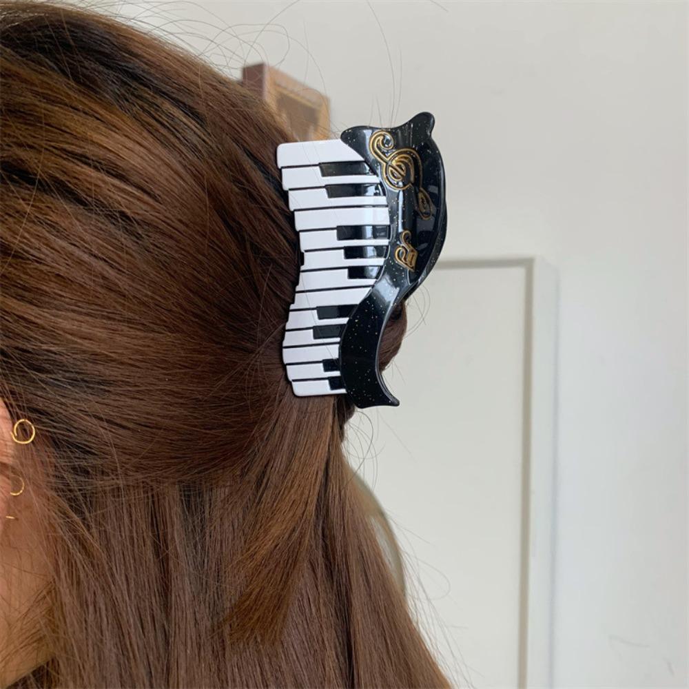 Video Tape Acetate Guitar Hair Claw Acetic Acid Big Shark Clip Personalized Music Hair Clip  Female