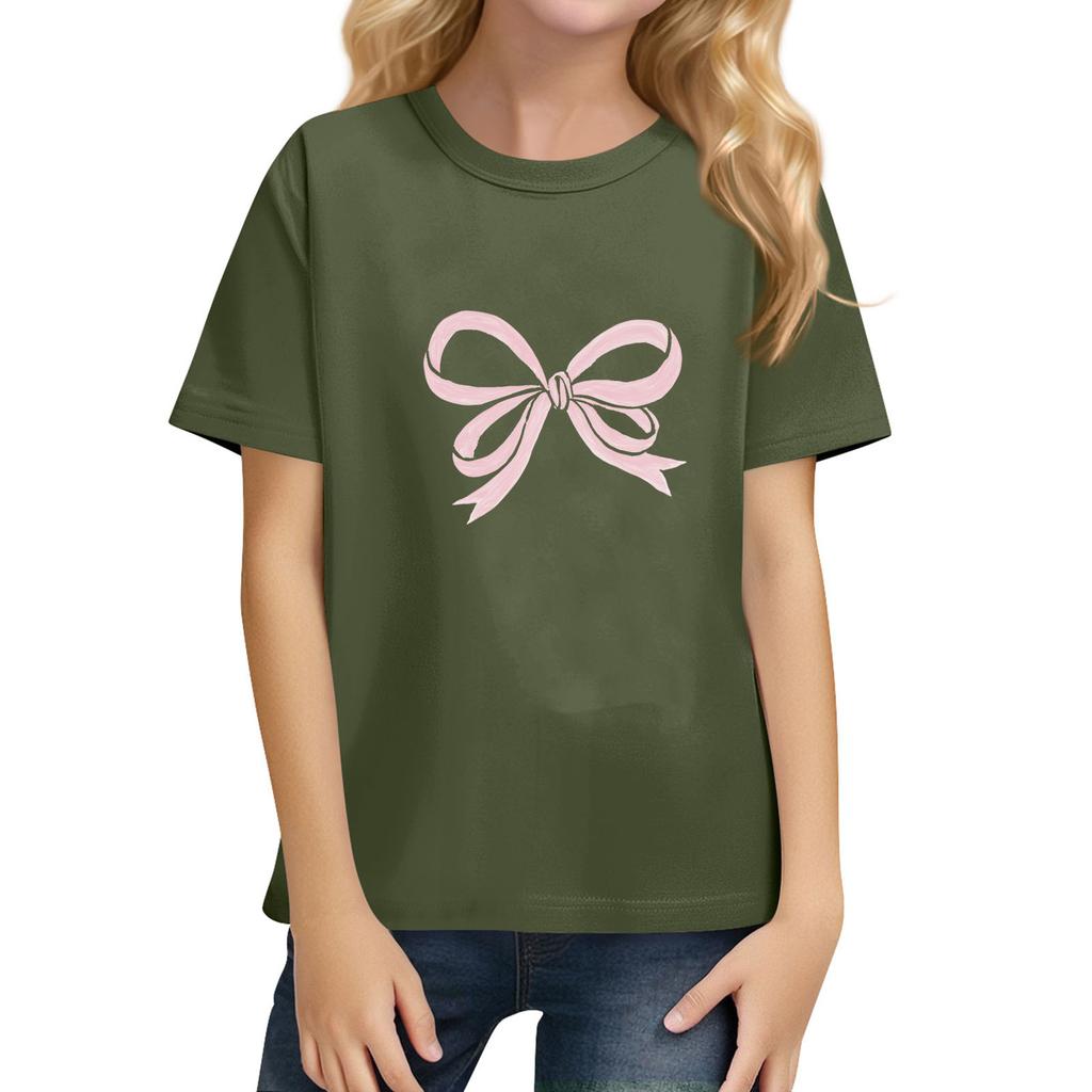 Children's Daily Casual Short-sleeved Color Tops T-shirt