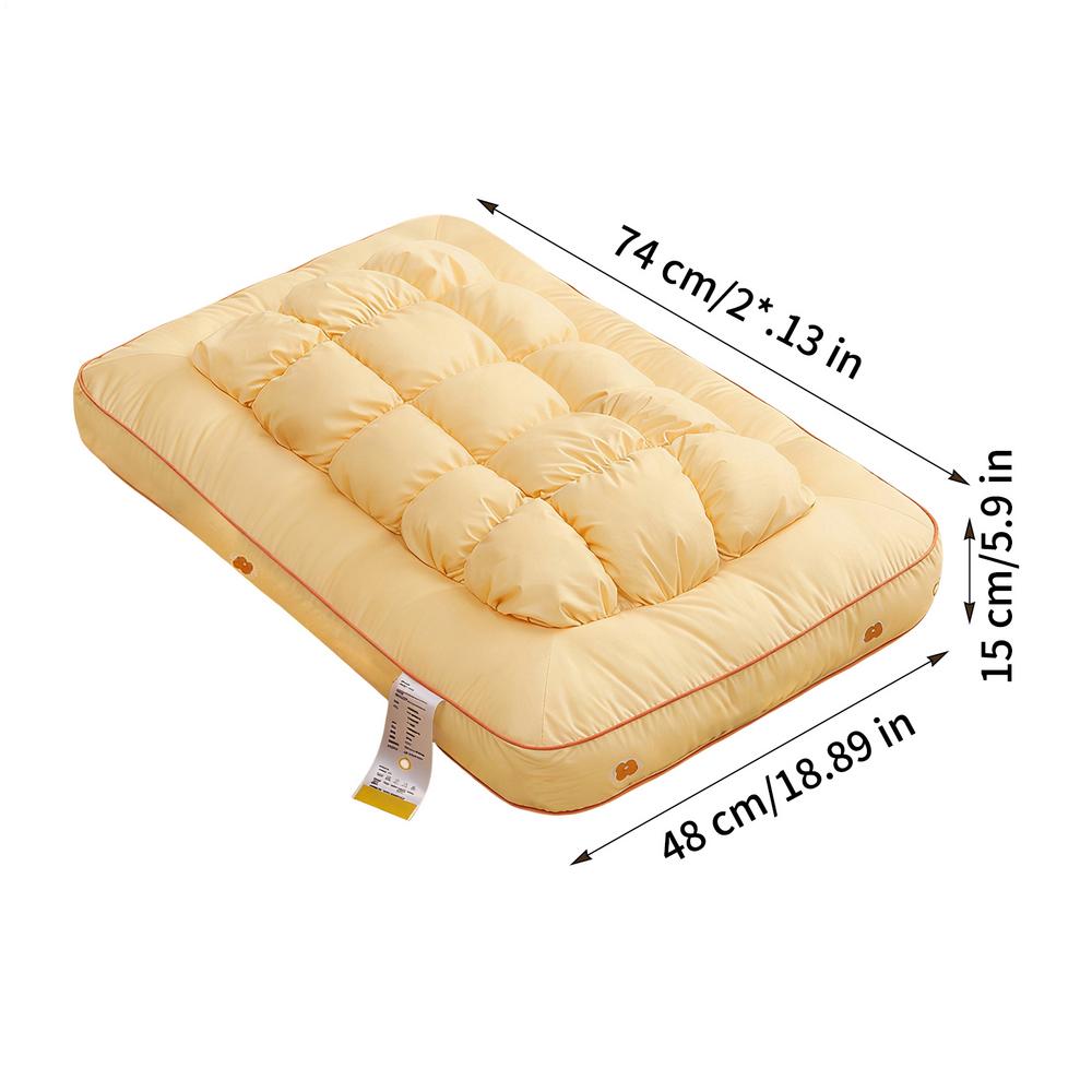 

Подушка-ананас с пуховым наполнителем Эргономичная поддержка головы Подушка для поддержки шеи в кровати Для дома Квартиры Школьного общежития Спальни Детской жёлтый