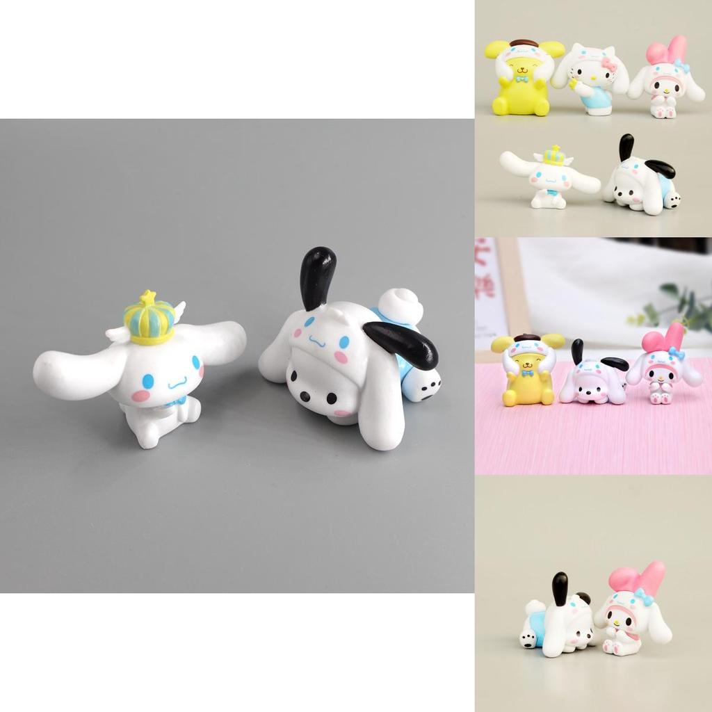 Adorable Sanrio Characters Cute Cartoon Kuromi My Melody Cinnamoroll Figure Toys Set