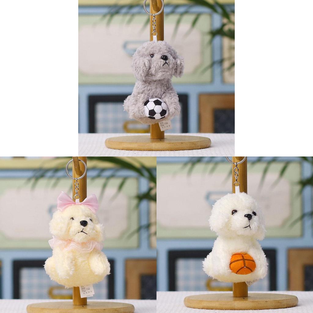 Plush Teddy Dog Keychain With Soccer Design For Kids And Teens Gift