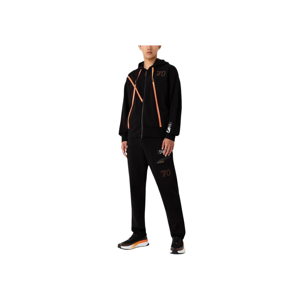 Emporio Armani EA7 SS24 Lace Letter Logo Casual Pants Men Bottoms Black 3DPP12-PJEQZ-1200