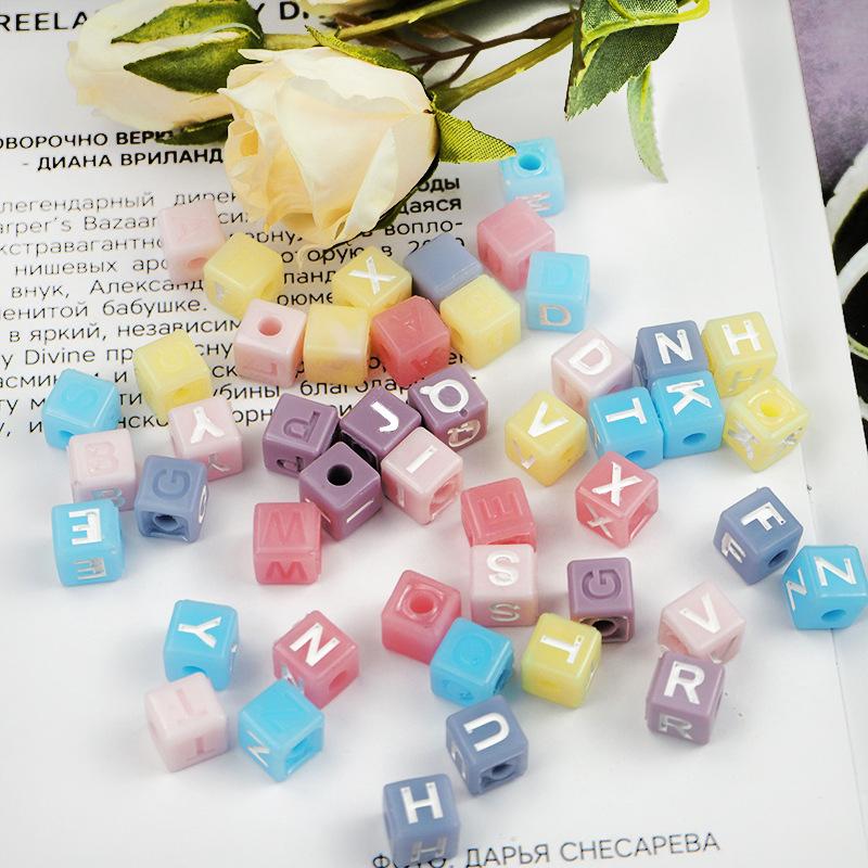 Letter Square Beads Silicone Mold  Alphabet Bracelet Epoxy Resin Mold For DIY Necklace Jewelry Making Crafts Casting Mould