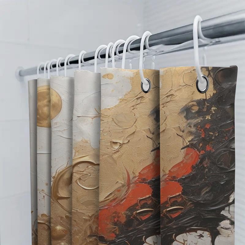 Modern Art Bathroom Shower Curtain Luxury Moon Abstract Design 3D Effect Printing Decorative Waterproof Shower Curtains For Home