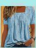 Plant Flowers Print T Shirt With Polyester Spandex For Casual Wear