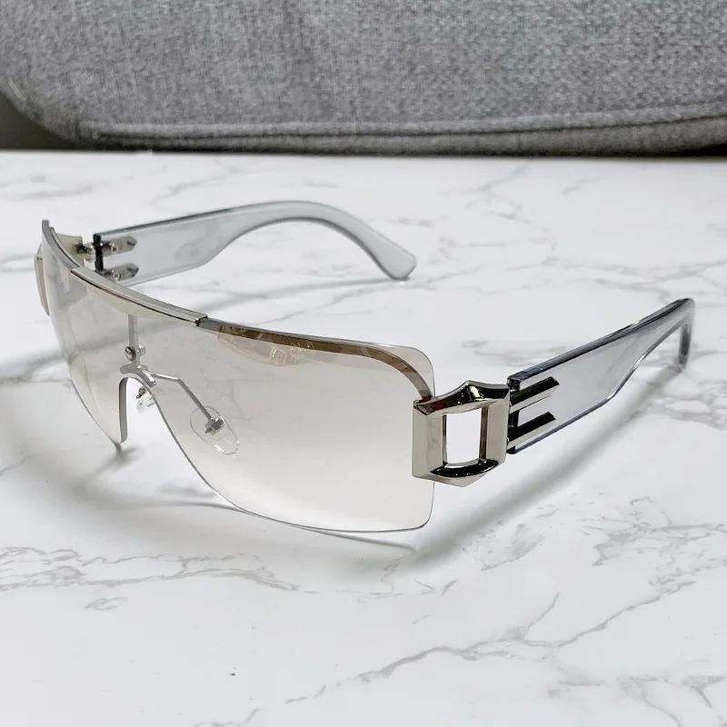 New Half Frame Oval Sunglasses Fashion Women'S Sunshade Sun Glasses Women Summer Street Photo Eyewear Uv400