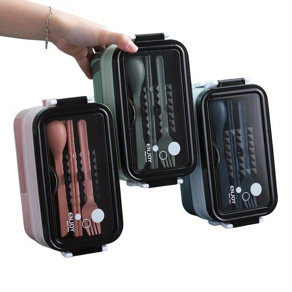 1 шт 1050 мл Портативный двухслойный ланч-бокс с посудой - Идеально подходит для кемпинга на открытом воздухе и рыбалки 1198₽