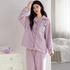 Coral Fleece Pajamas Women'S Autumn And Winter Fleece Thickened Flannel Cartoon Panda Loungewear Set