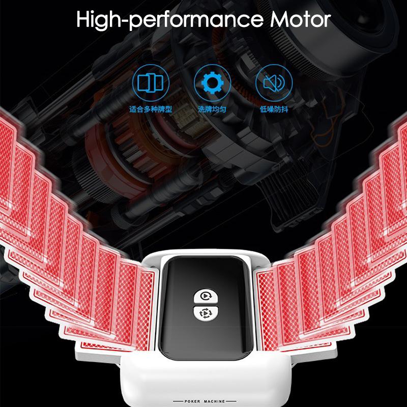 Poker Kort Automatisk Kortblandare 1200mAh Uppladdningsbar Elektrisk Blandningsmaskin Poker Enhet för Hemmabjudning Camping Spel