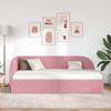Corner Bed Frame Pink 90 X 190 Cm Velvet