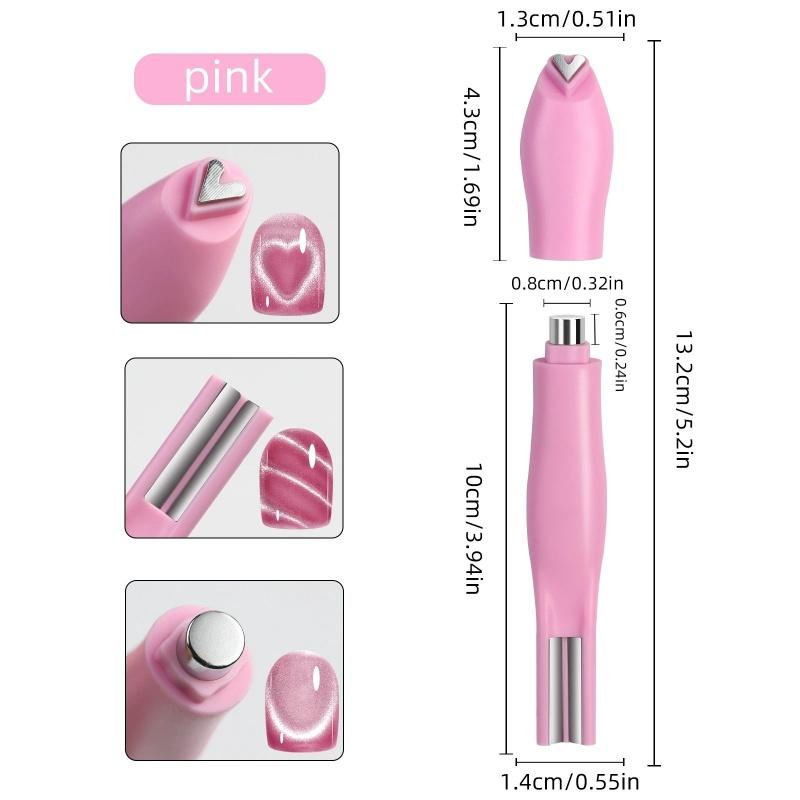 3 in 1 Cat Eye Nail Magnetic Stick Love Heart Snake Pattern French Cat Eye Nail Magnet UV Gel Polish Effect Manicure Design Tool