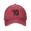 Vintage Messi Number 10 Baseball Cap Unisex Style Distressed Cotton Snapback Hat Football Soccer Outdoor Running Golf Hats
