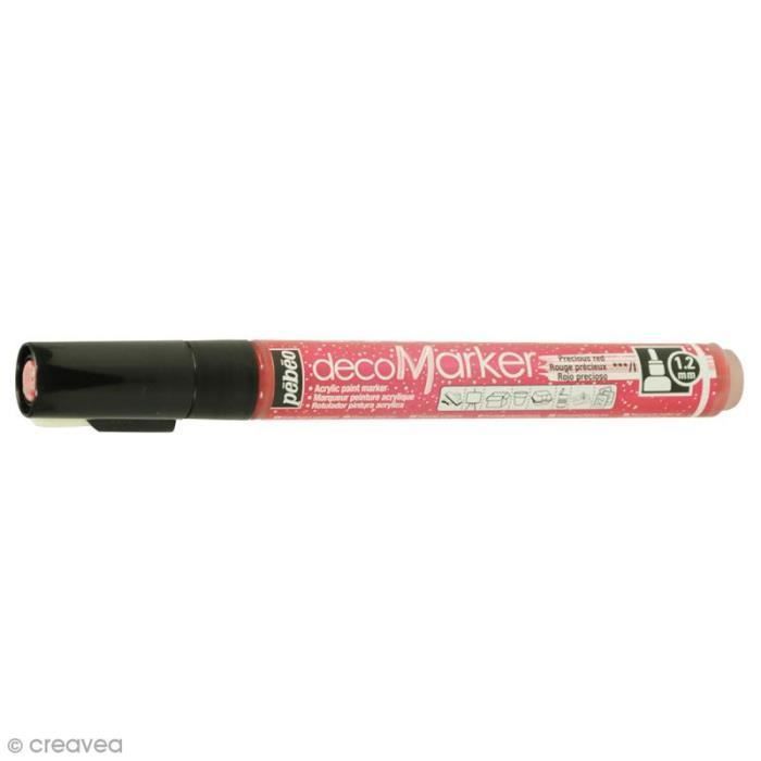 Marqueurs peinture acrylique Acrylic Marker - Pointe Fine 1,2 mm Rouge Pailleté