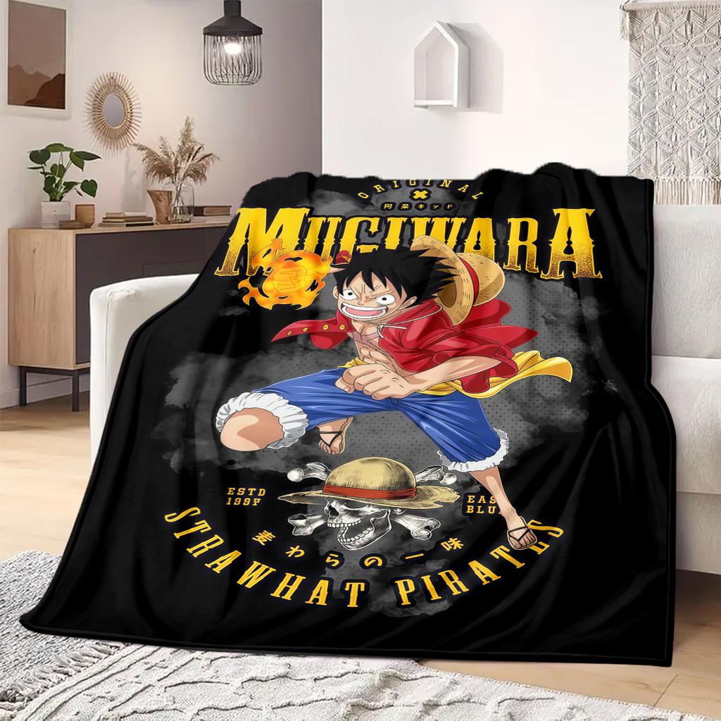 ONE PIECE Monkey D. Luffy Print Blanket Warm Comfortable Flannel Blanket Suitable for Bedrooms,Sofas, Beds,Chairs -QIAO105