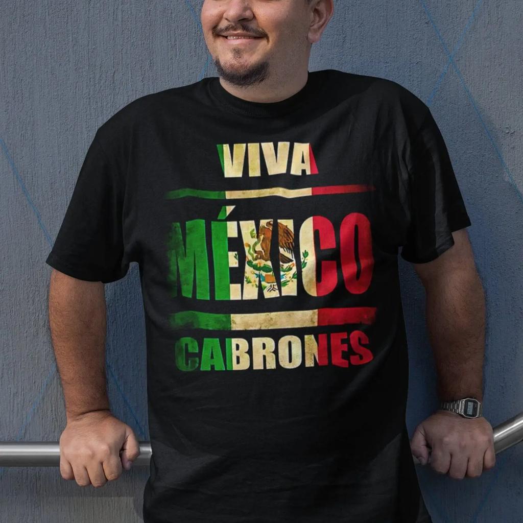 Viva Mexico Cabrones Mexican Pride T Shirt For Unisex Vintage Breathable Slightly Top For Everyday Wear Stylish Casual
