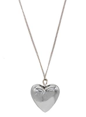 Necklace Big Heart Metal Heart Pendant Simple Metal Hypoallergenic Nif0064 Silver [miwaki] Women's Women's