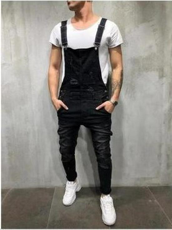 European and American Men's Ripped Badge Skinny Jeans