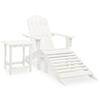 Vidaxl Adirondack Garden Chair with Footrest and Table, Fir