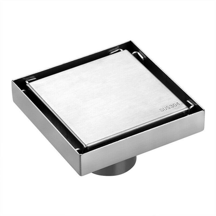 HF 304 Stainless Steel Bathroom Square Tile Insert Floor Trap Invisible Shower Drainer Floor Drain (as the picture,Stainless Steel)
