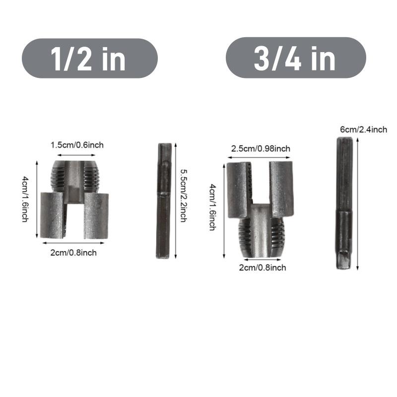 PVC Pipe Threader With 3 Dies 1/2" 3/4" 1" Thread Maker Tool Electric Drill Compatible Kit