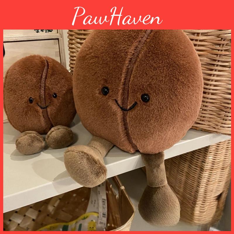 Theme Jellycat Brown Coffee Bean Plush Toy Kids Stuffed Smiling Expression Gift