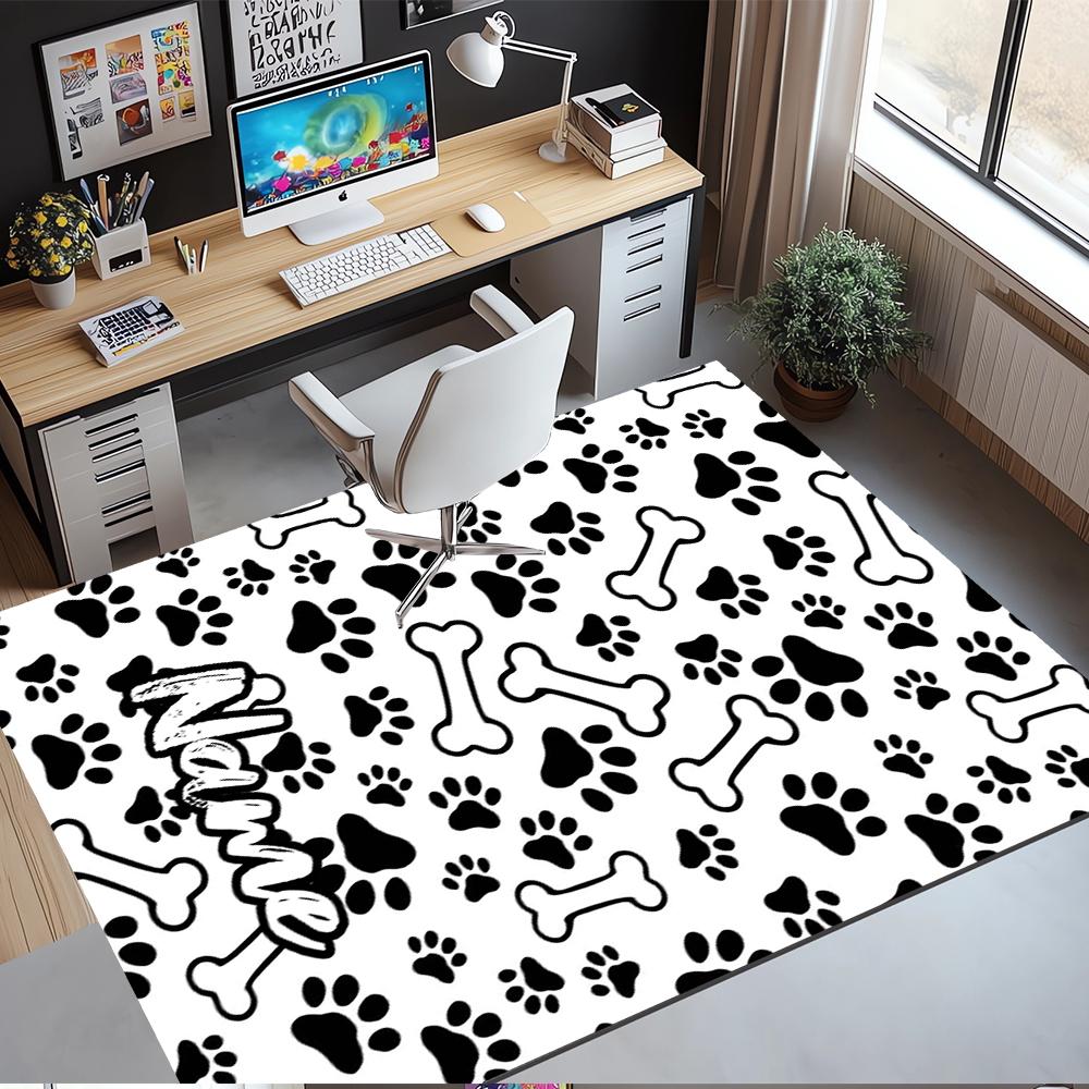 Tappeto Stampato con Nome Personalizzato per Cane, Tappeto per Sedia da Ufficio, Soggiorno, Camera da Letto, Cucina, Decorazioni, Regali.