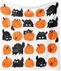 Halloween Blanket,Halloween Pink Pumpkin Ghost Mushroom Fleece Blankets,Fall Thanksgiving Farmhouse Gifts for Women Flannel Thro