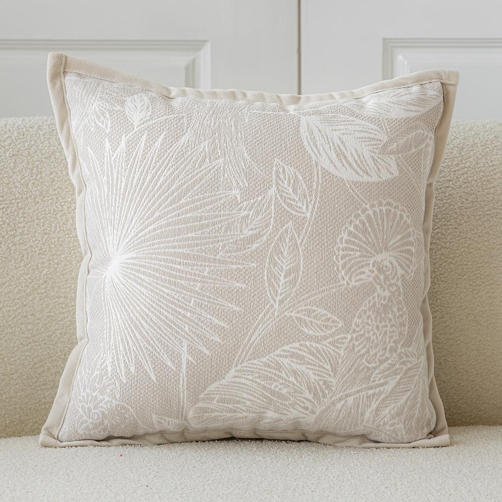 Simple Beige Throw Cushion Cover 45X45 Cojines Decorativos Para Sofa Headboards Pillow Cover Square Pillowcases
