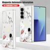 Magnetic Adsorption Phone Case For Samsung Galaxy Z Fold 7 6 5 Fold7 Fold6 Fold5 5G Cute Astronaut Print Clear Shockproof Cover