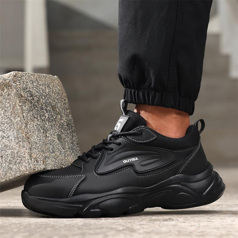 Fashion 2026 New Mens Lightweight Safety Work Shoes Steel Toe Protective Sneakers Puncture Resistant Black Male Boots Footwear