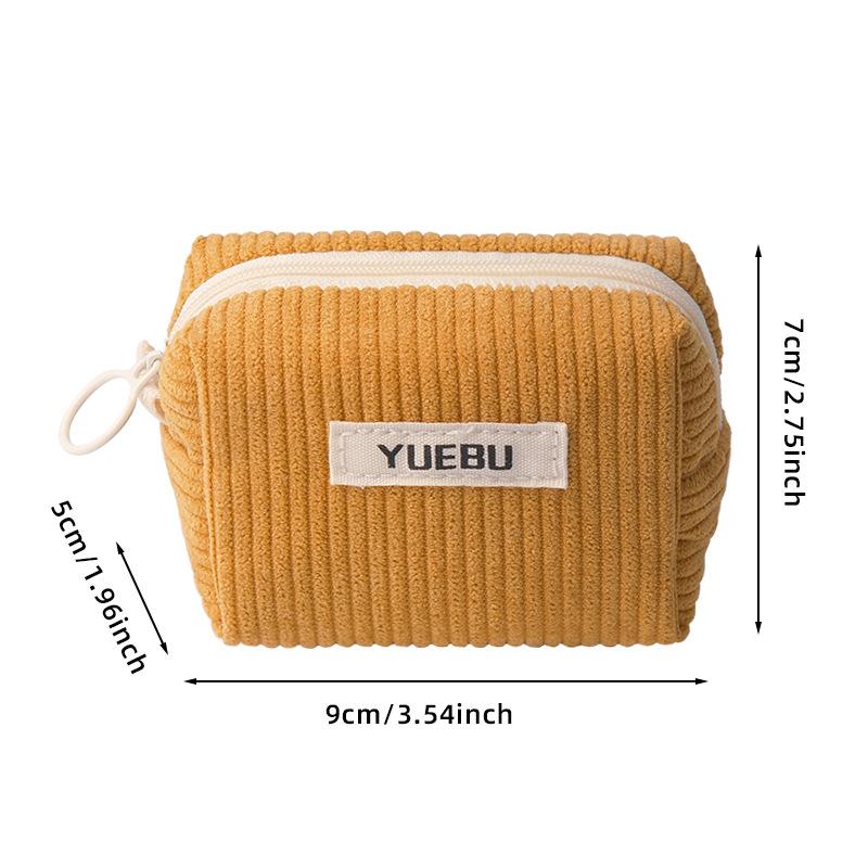 Corduroy Mini Zipper Coin Bag Small Wallet Key Earphone Storage Bag Kids Coin Purse Coin Pouch Cute Purse Versatile Bag