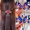 1/2 ks Sponka do vlasů ve tvaru motýla s řetízkem s třásněmi Protiskluzová Třpytivá Kamínková Dráp do vlasů Nástroj pro úpravu vlasů Doplněk do vlasů
