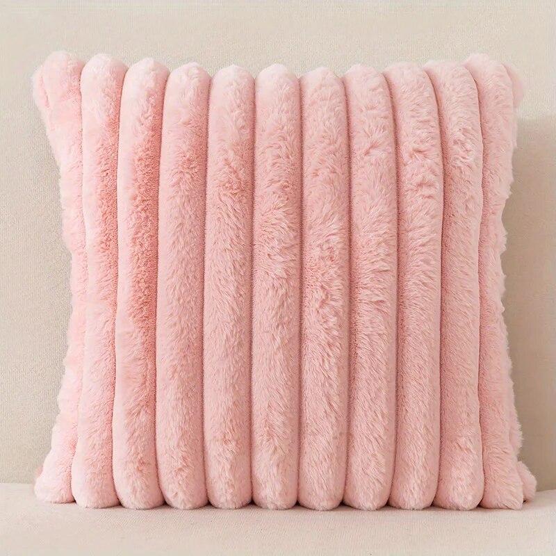 

1pc Stripe Corduroy Pillow Case Creative Home Fabric PillowCushion For Sofa Bedroom Car, Home Decoration Home Decor Room Decor 45X45cm розовый