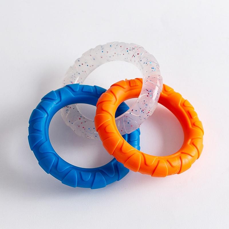 Dog Chewing Toy Loop Rings for Aggressive Chewer TPR Teething Loop Puppy Toy Dog Chew Pacifier Pulling Toy Pet Supplies