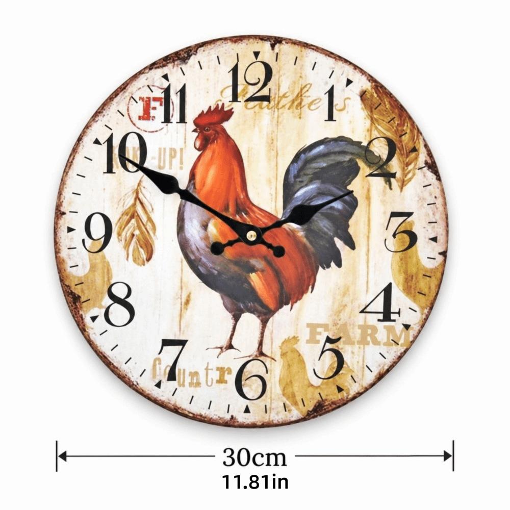 Battery Operated Wooden Wall Clock Silent Movement Home Decor Clock Retro Wall Clock Wall Mount