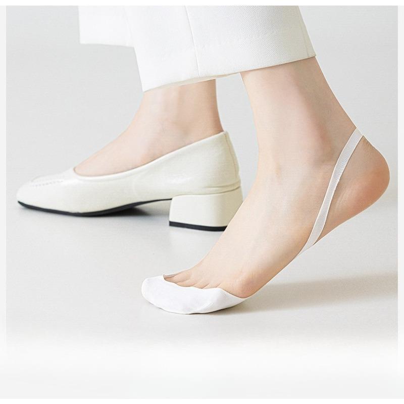 Female Summer Half Palm Sling Ice Silk Cool Feeling Invisible Shallow Mouth Non Slip Do Not Fall with The Boat Socks