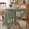 American Dust-Proof Tablecloth Retro Premium Ruffle Edge Living Room Dining Table Non-Slip Decoration Factory Spot