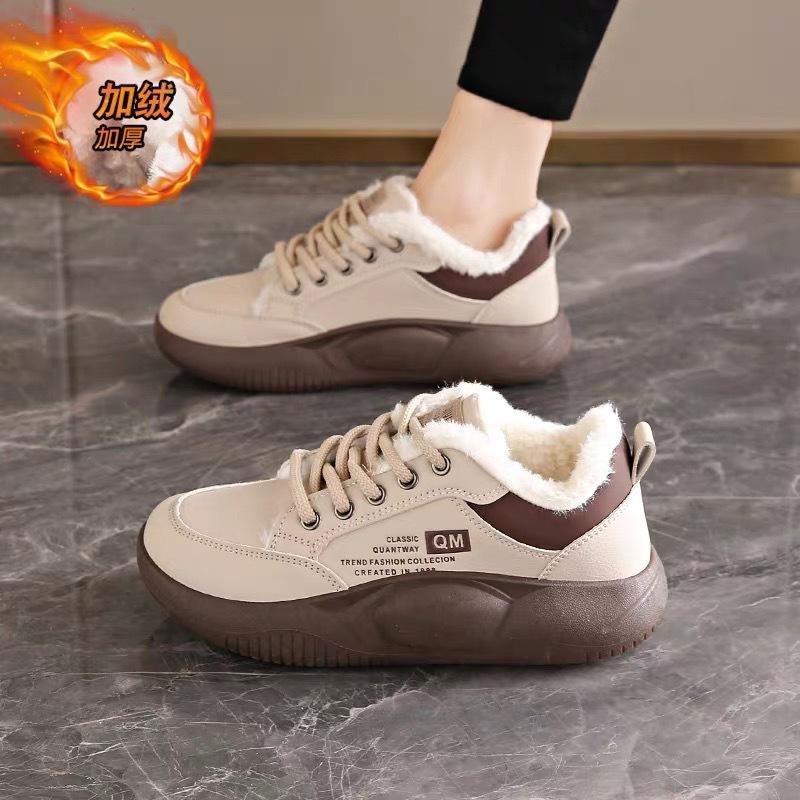 22 winter velvet sports shoes thick-soled thickened warm two cotton shoes board shoes dad shoes