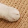 Katoenen Touw Kattenkleed Rond Kattenkrabkleed Zacht Wasbaar Vloerkleed met Kwasten Omkeerbaar Geweven Vloermat voor Slaapkamer Woonkamer Katten Rustplek