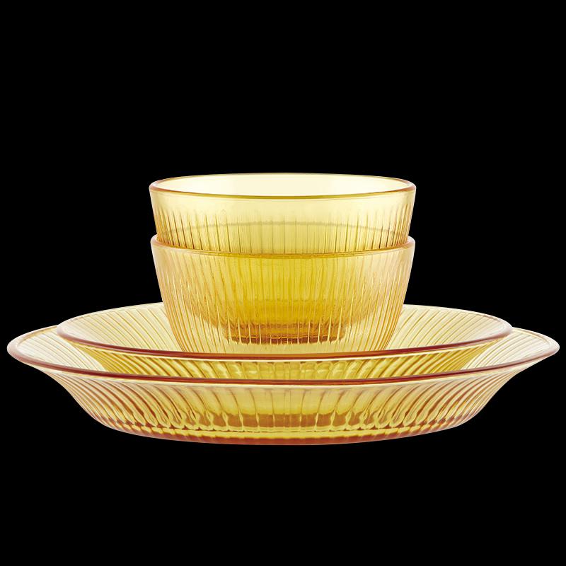 Corning Crystal Series Amber 4-Piece Dinnerware Set