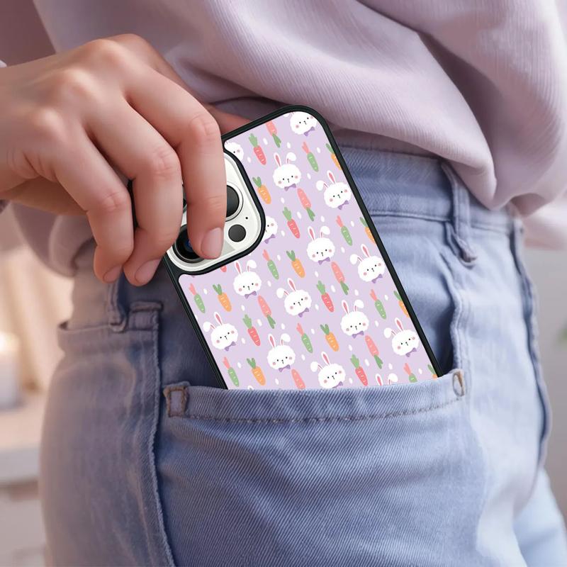 Cute Cartoon Carrot Pattern Phone Case For iPhone 17 Air 15 16e 14 13 Pro Max Coque 12 11 Pro Max PLUS Cover