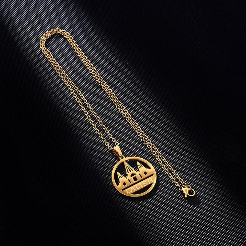 Stylish Neckchains Ethnic Yazdi Lalish Temple Pendant Necklace Unisex  Collarbone Chain Accessory Neck Jewelry Ornament